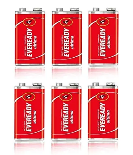 Eveready 9 Volt Battery (Pack of 6)